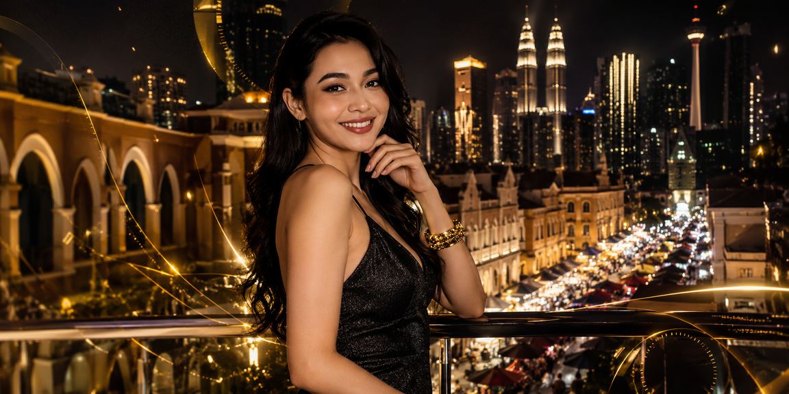 Pemandangan kasino dan hiburan moden di Kuala Lumpur pada waktu malam yang meriah